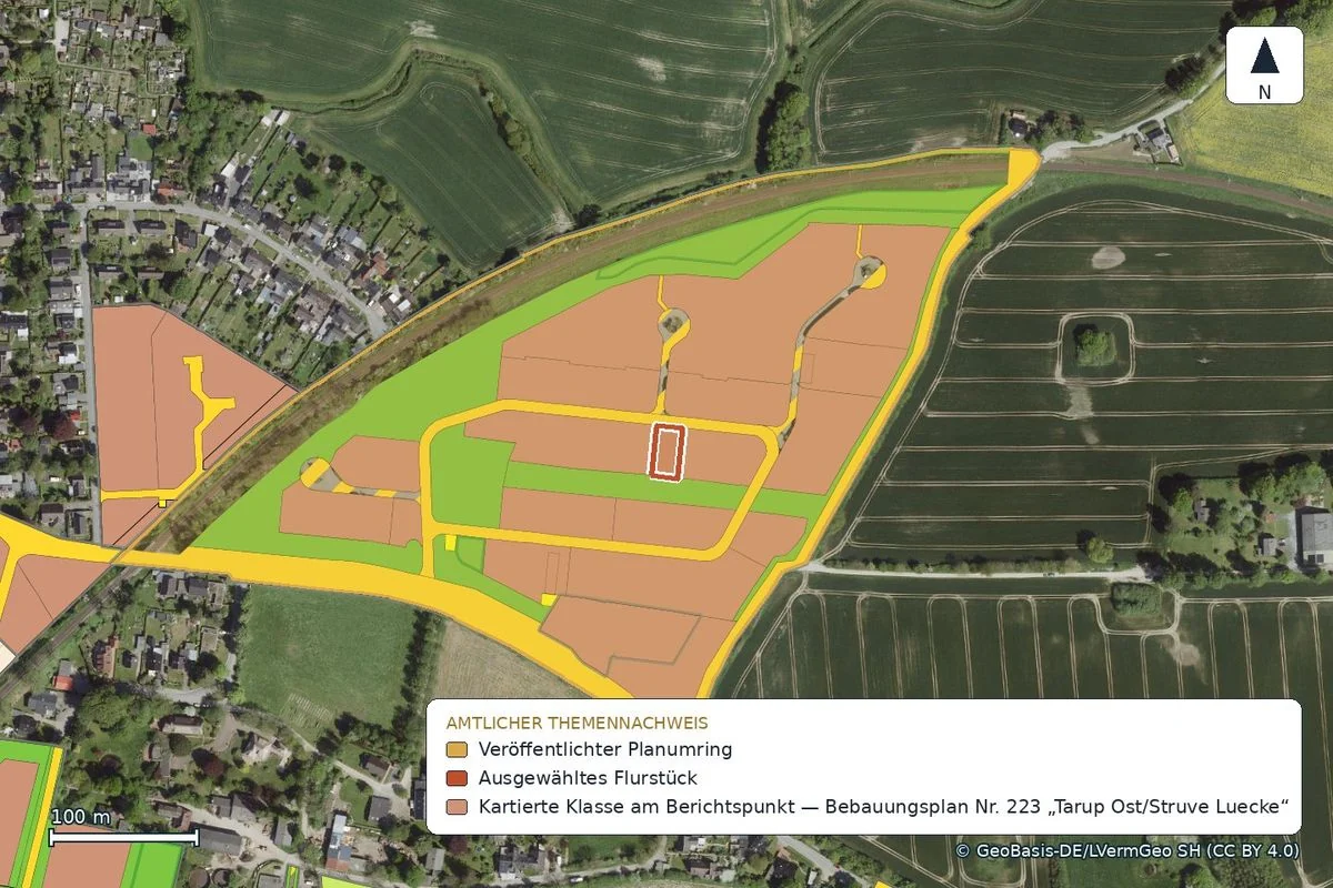 Flurstück in Flensburg-Tarup im Umring des Bebauungsplans Tarup Ost/Struve Luecke